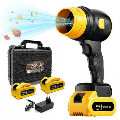 Suflantă Aer Turbo Portabilă 1050W, 34.000 RPM – 2 Acumulatori 48V, Compactă, Puternică, Fără Fir