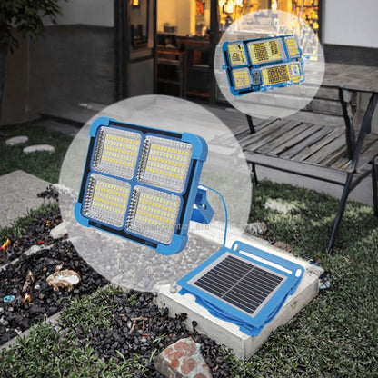 Lampă LED Solară Reîncărcabilă Portabilă 100W, Impermeabilă, cu Panou Detașabil și Power Bank – Ideală pentru Camping, Pescuit și Situații de Urgență