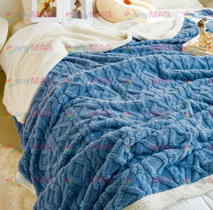 Pătură Cocolino Groasă Dublă, Super Soft, Tip Tricotaj cu Blăniță, 200 x 230 cm