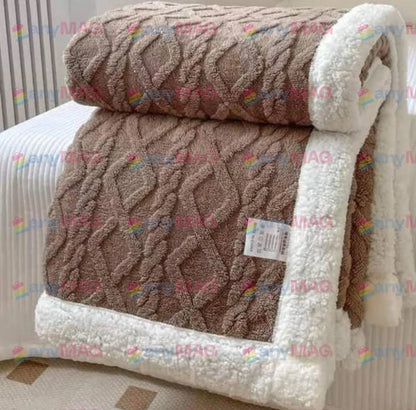 Pătură Cocolino Groasă Dublă, Super Soft, Tip Tricotaj cu Blăniță, 200 x 230 cm
