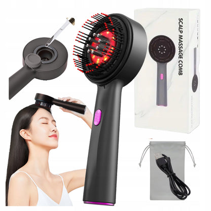 Aparat Electric pentru Masaj Scalp cu Terapie LED Roșie și Aplicator Ulei, Anti Căderea Părului, Stimulare Creștere și Regenerare Capilară