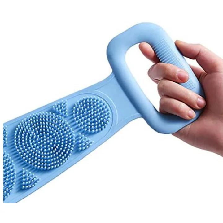 Burete Dus, pentru Spalare Corporala si Exfoliere Piele cu Doua Fete Striate 60 cm X 10 cm