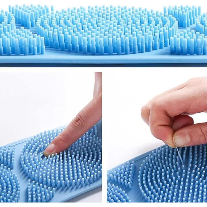 Burete de Baie, pentru Spalare Corporala si Exfoliere Piele, Banda cu Doua Fete Striate pentru Curatare Profunda 60 cm X 10 cm