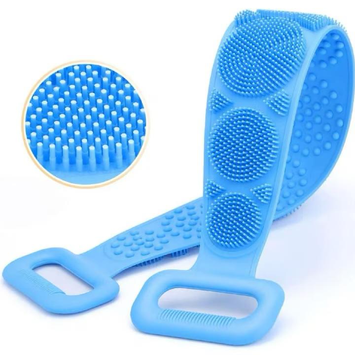 Burete Dus, pentru Spalare Corporala si Exfoliere Piele cu Doua Fete Striate 60 cm X 10 cm