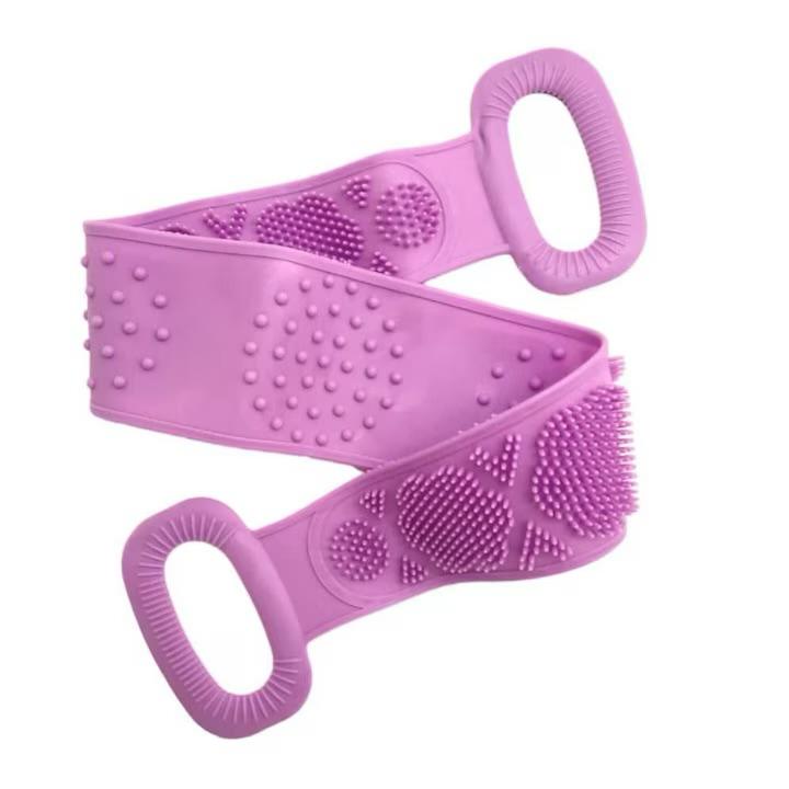 Burete de Baie, pentru Spalare Corporala si Exfoliere Piele, Banda cu Doua Fete Striate pentru Curatare Profunda 60 cm X 10 cm