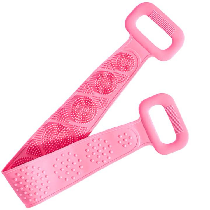 Burete Dus, pentru Spalare Corporala si Exfoliere Piele cu Doua Fete Striate 60 cm X 10 cm
