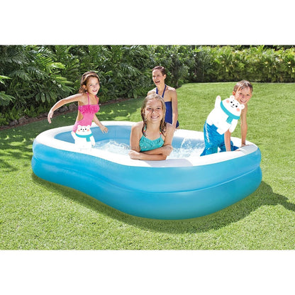 Piscină gonflabilă familială XXL 201 x 150 x 51 cm, 2 inele, dreptunghiulară, pentru grădină și curte