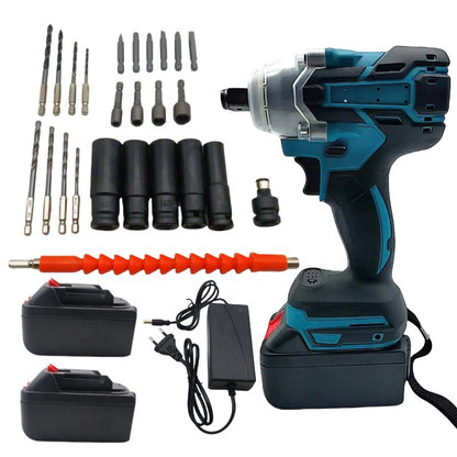 Pistol Impact 48V cu 2 Acumulatori 4Ah CADOU Valiză Transport – 350 Nm, Cheie Electrică 1/2”, LED, Putere Mare Auto & Bricolaj