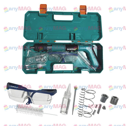 Pistol Manual Pneumatic pentru Fixare Cuie și Nituri, Profesional, cu Accesorii și Cutie Transport