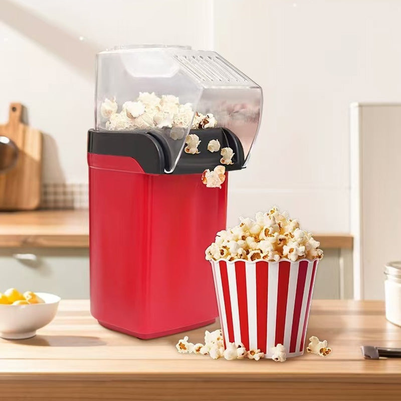 Aparat Popcorn cu Aer Cald 1200W – Aparat Floricele Fara Ulei, Preparare Rapida 2-3 Minute, Design Compact, Cupa Masurare Inclusa