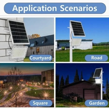 Proiector Solar LED Exterior cu Panou Separat – 5000W, Telecomandă, IP65