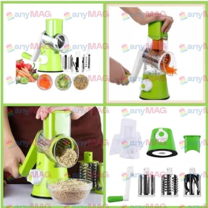 Răzătoare Multifuncțională în Formă de Mașină de Tocat cu 3 Accesorii din Inox – Practică și Durabilă