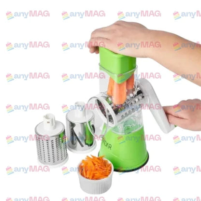 Răzătoare Multifuncțională în Formă de Mașină de Tocat cu 3 Accesorii din Inox – Practică și Durabilă