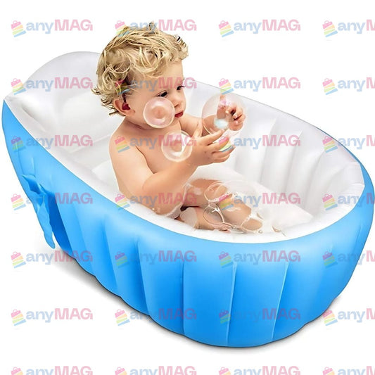 Cădiță Gonflabilă pentru Bebeluși și Copii – Pliabilă, Portabilă, Antiderapantă, Albastră