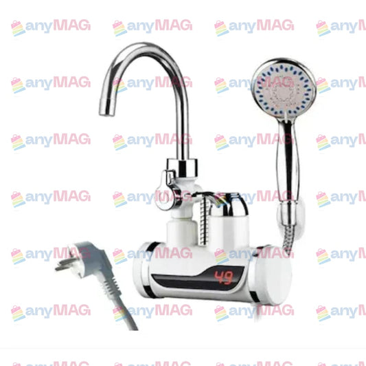 Robinet Electric Instant cu Duș Integrat – Încălzire Apă 3000W, LED Temperatură, Montare Pe Chiuvetă – Apă Calda Rapid și Confortabil