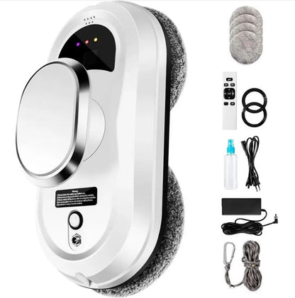 Robot curățare geamuri automat 5600Pa, 90W – Aspirator inteligent pentru ferestre, oglinzi și suprafețe vitrate, cu lavete microfibră și control telecomandă