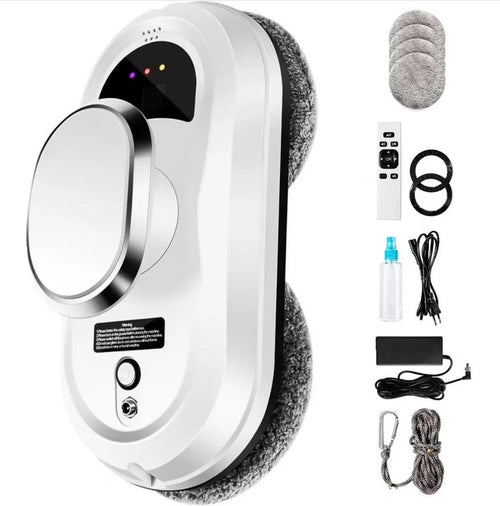 Robot curățare geamuri automat 5600Pa, 90W – Aspirator inteligent pentru ferestre, oglinzi și suprafețe vitrate, cu lavete microfibră și control telecomandă