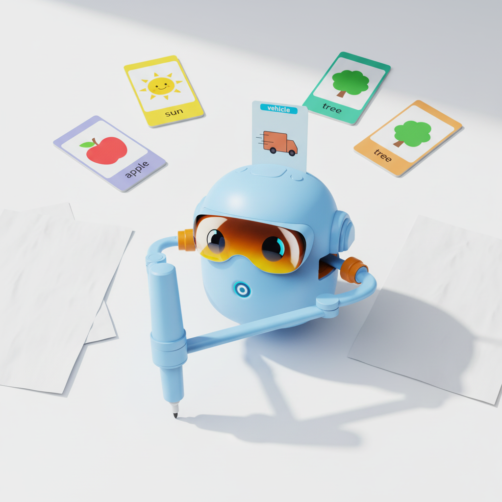 Robot Inteligent de Desenat pentru Copii – Jucărie Educațională Interactivă cu Carduri, Învățare Pas cu Pas, Dezvoltare Creativitate