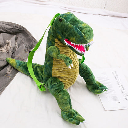 Rucsac de Plus Dinozaur pentru Copii, Ghiozdan pentru Grădiniță și Excursii, Bretele Reglabile, Model Dino 3D