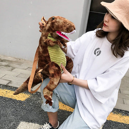 Rucsac de Plus Dinozaur pentru Copii, Ghiozdan pentru Grădiniță și Excursii, Bretele Reglabile, Model Dino 3D
