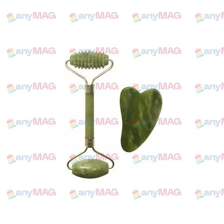Set 2 Role Jade și Piatra Gua Sha Verde - Masaj Facial și Exfoliere pentru Piele Strălucitoare