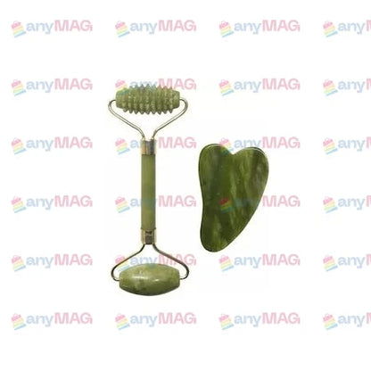 Set 2 Role Jade și Piatra Gua Sha Verde - Masaj Facial și Exfoliere pentru Piele Strălucitoare