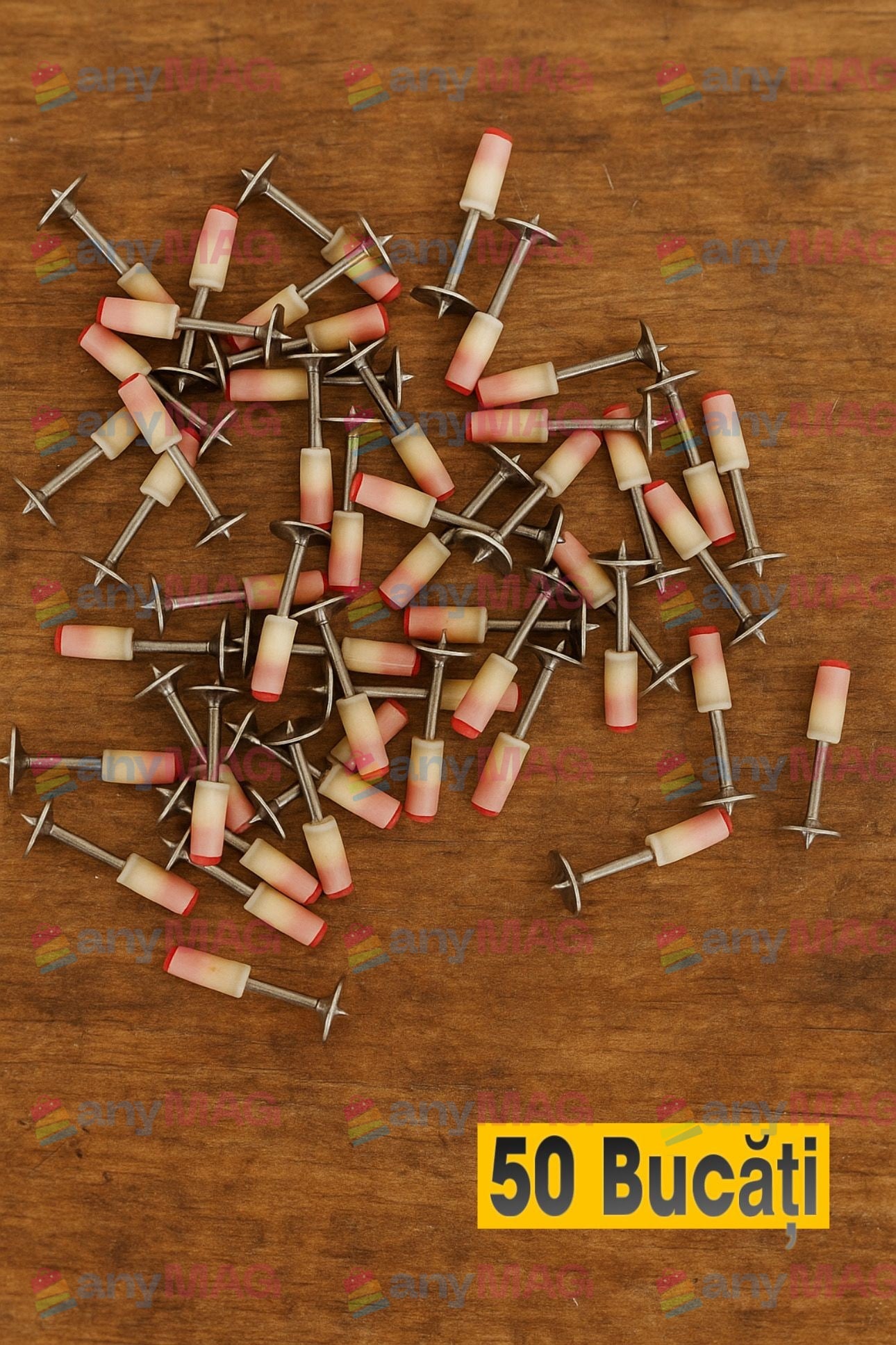 Set 50 cuie pentru pistol pneumatic, oțel galvanizat, cap „ciupercă” 7.2 mm, autopropulsare