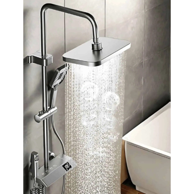 Set de Duș Multifuncțional Tip Ploaie cu Termostat și Afișaj Digital – Design Premium pentru Baie Modernă
