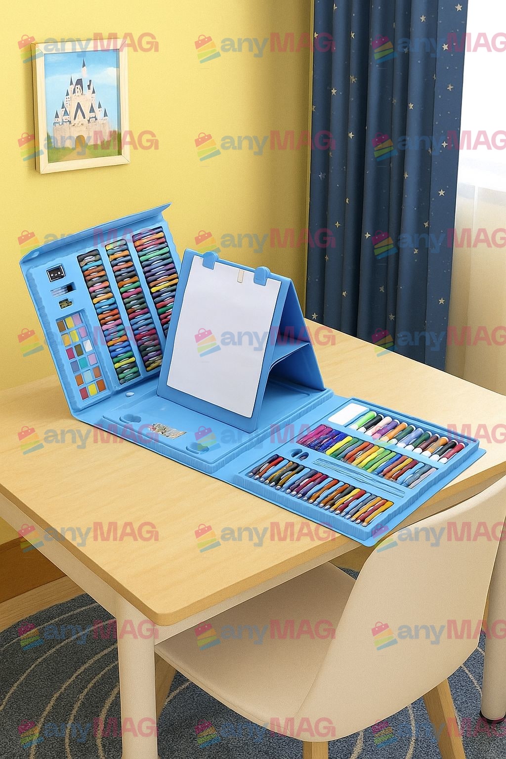 Set de Arta Creativa pentru Copii – 208 Piese – pictura si desen - albastru