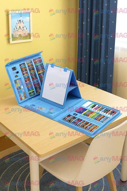 Set de Arta Creativa pentru Copii – 208 Piese – pictura si desen - albastru