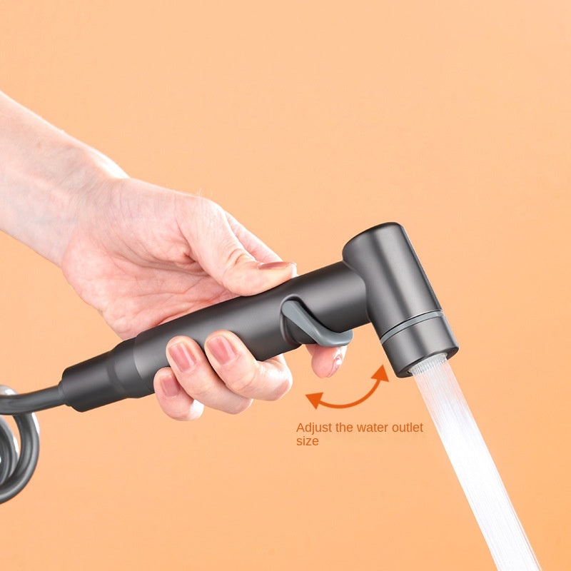 Set Complet Duș Igienic pentru Bideu și Baie din Inox Negru Mat, cu Robinet Încastrat și Baterie, Furtun Flexibil 1.5m, Kit Instalare Inclus, Design