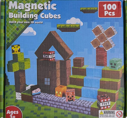 Set Construcție Magnetic 100 Piese „Cabana din Pădure” – Jucărie Educativă STEM Copii 3+ | Joc Creativ cu Magneți, Dezvoltă Imaginația și Motricitatea
