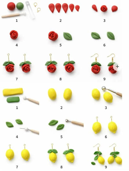 Set Creație Bijuterii din Lut Polimeric cu 24+ Culori, DIY Accesorii Handmade pentru Copii, Activitate Creativă și Educațională