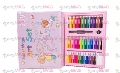 Set de Arta Creativa pentru Copii – 208 Piese – pictura si desen - roz