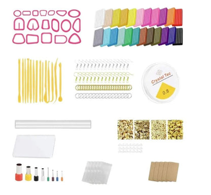 Set Creație Bijuterii din Lut Polimeric cu 24+ Culori, DIY Accesorii Handmade pentru Copii, Activitate Creativă și Educațională