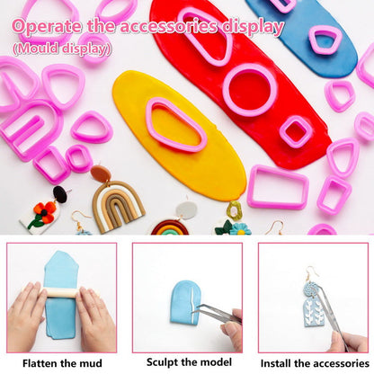 Set Creație Bijuterii din Lut Polimeric cu 24+ Culori, DIY Accesorii Handmade pentru Copii, Activitate Creativă și Educațională