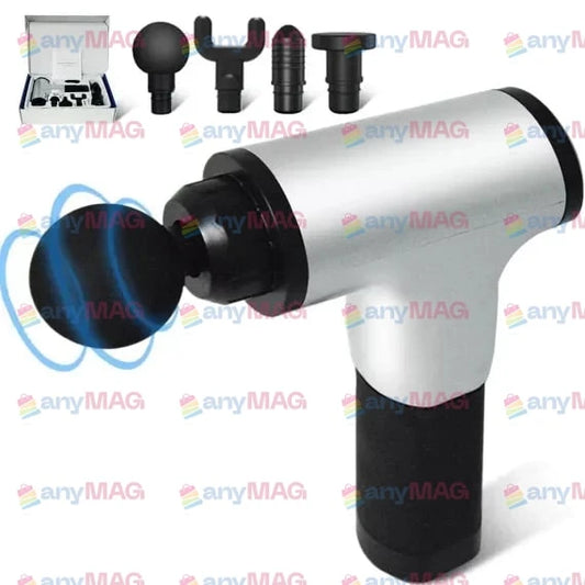 Aparat de Masaj Fascial Gun Profesional – 4 Capete Interșchimbabile, 6 Trepte de Viteză, Funcție Termoterapie, Acumulator 2000mAh