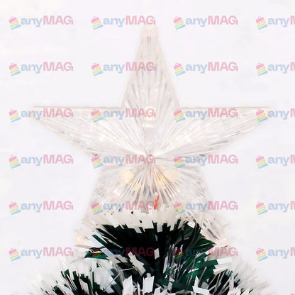 Brad Artificial 180 cm cu Fibra Optică & 200 LED-uri RGB – Suport Metalic, Transformator și Vârf Stea Incluse