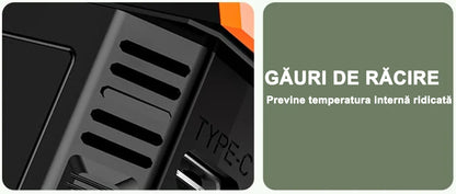 Suflantă Aer Portabilă 120000 RPM – Mini Ventilator Electric cu 3 Trepte de Putere, Jet 45 m/s, Multifuncțională și Compactă