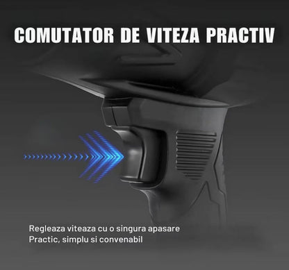 Suflanta aer profesionala portabila, indepartare apa, praf si zapada, 555 metri cubi negru, cu 2 acumulatori 48V + Acumulator Universal 48V