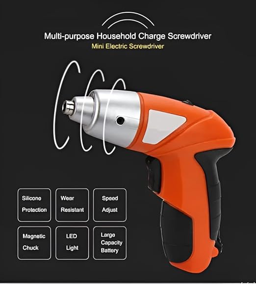 Set Șurubelniță Electrică Reîncărcabilă Fără Fir – 45 Accesorii, LED, 4.8V, Cuplu 3Nm, Ideal pentru Casă și DIY