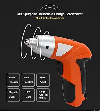 Set Șurubelniță Electrică Reîncărcabilă Fără Fir – 45 Accesorii, LED, 4.8V, Cuplu 3Nm, Ideal pentru Casă și DIY