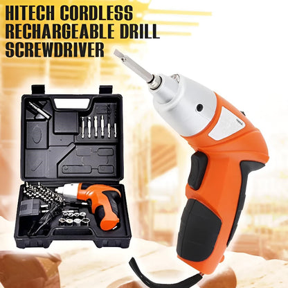 Set Șurubelniță Electrică Reîncărcabilă Fără Fir – 45 Accesorii, LED, 4.8V, Cuplu 3Nm, Ideal pentru Casă și DIY