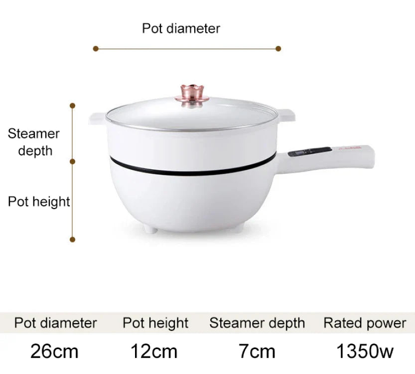 Tigaie si oala electrica multifunctionala 26 cm, gatit fara aragaz