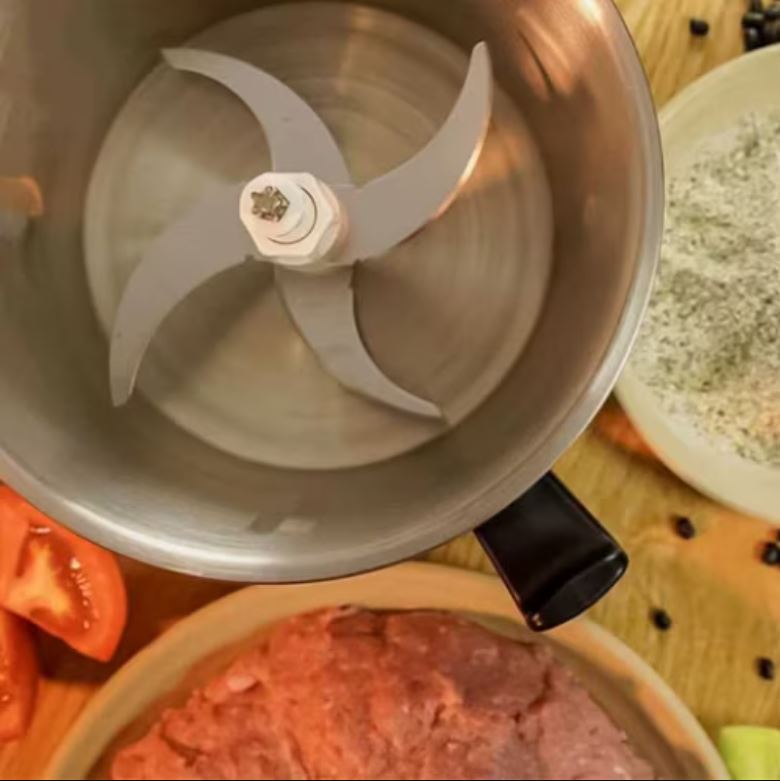 Tocător Electric 1000W cu Bol din Inox 3L – Pentru Carne, Legume, Fructe și Nuci, Lame Inox, Putere Mare, Uz Casnic și Profesional