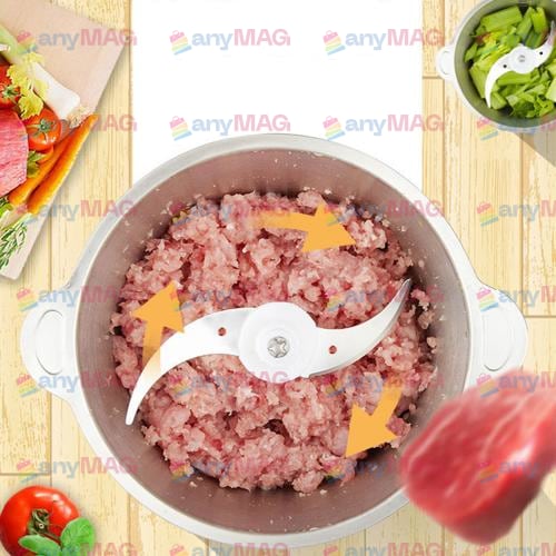 Tocător Electric 300W cu Bol din Inox 3L – Pentru Carne, Legume, Fructe și Nuci, Lame Inox, Putere Mare, Uz Casnic și Profesional