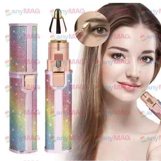 Epilator & Trimmer 2-în-1 cu 2 Capete Interschimbabile – Pentru Față și Sprâncene, Portabil, cu Lumină