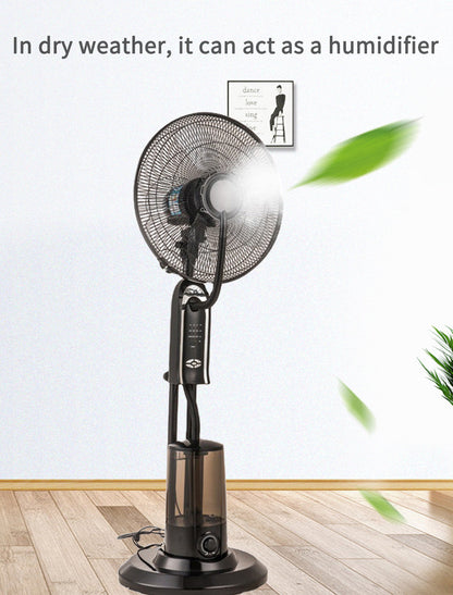 Ventilator cu Pulverizare Apă 2 în 1 și Telecomandă, 75W, Rezervor 3.2L, 3 Viteze, Timer, Umidificare și Răcire pentru Casă sau Terasă